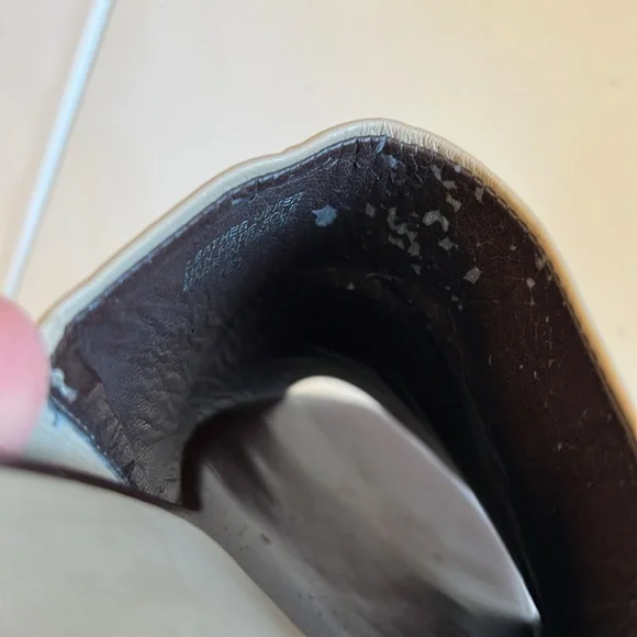 Eitenne Aigner - 8.5, beige/taupe slip ons heeled sandals - Picture 6 of 7